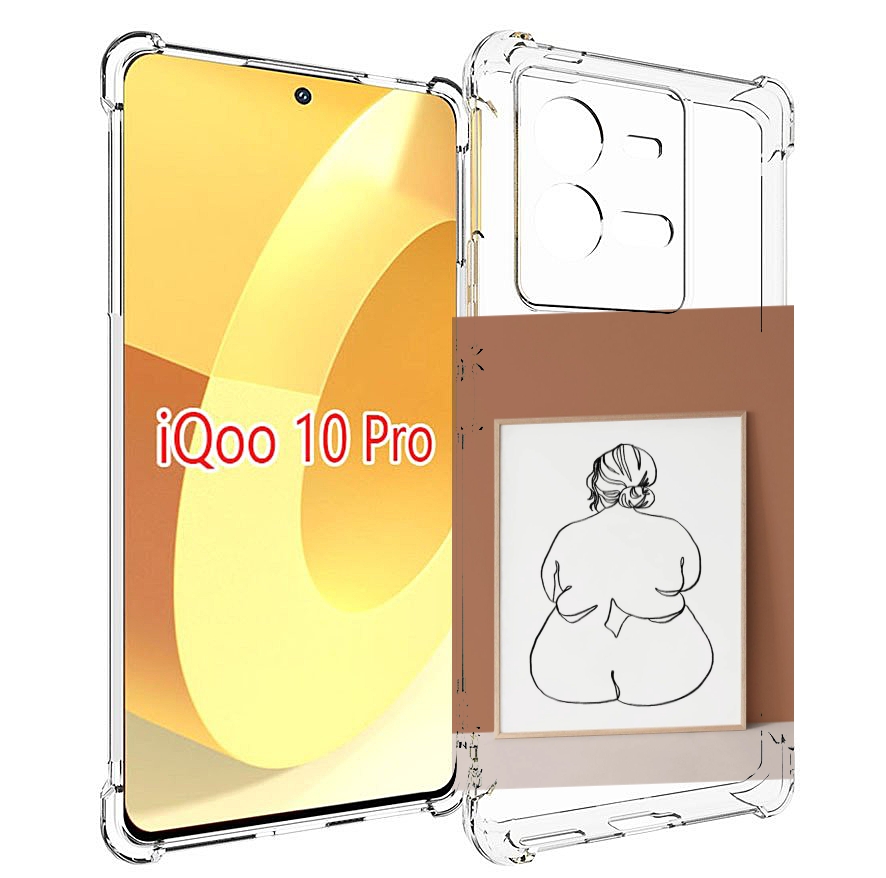 

Чехол MyPads Body Positive Female Figure Line Art женский для Vivo iQOO 10 Pro, Прозрачный, Tocco