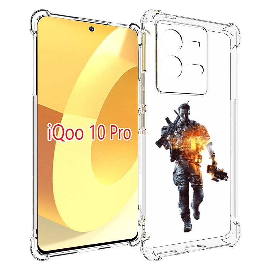 

Чехол MyPads Battlefield-4 мужской для Vivo iQOO 10 Pro, Прозрачный, Tocco