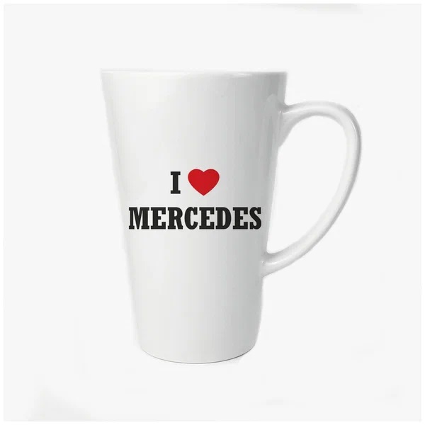 

Большая конусная кружка CoolPodarok Авто I love Mercedes