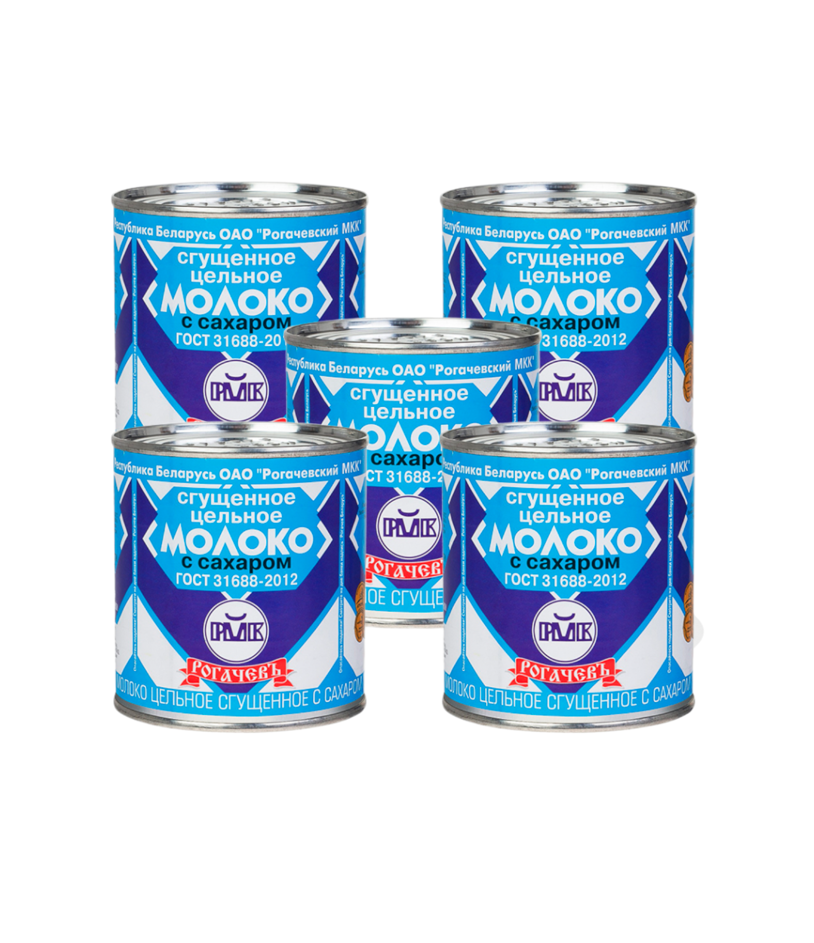 Молоко сгущенное с сахаром 8,5%, Рогачев, ГОСТ, 5 шт. по 380 г