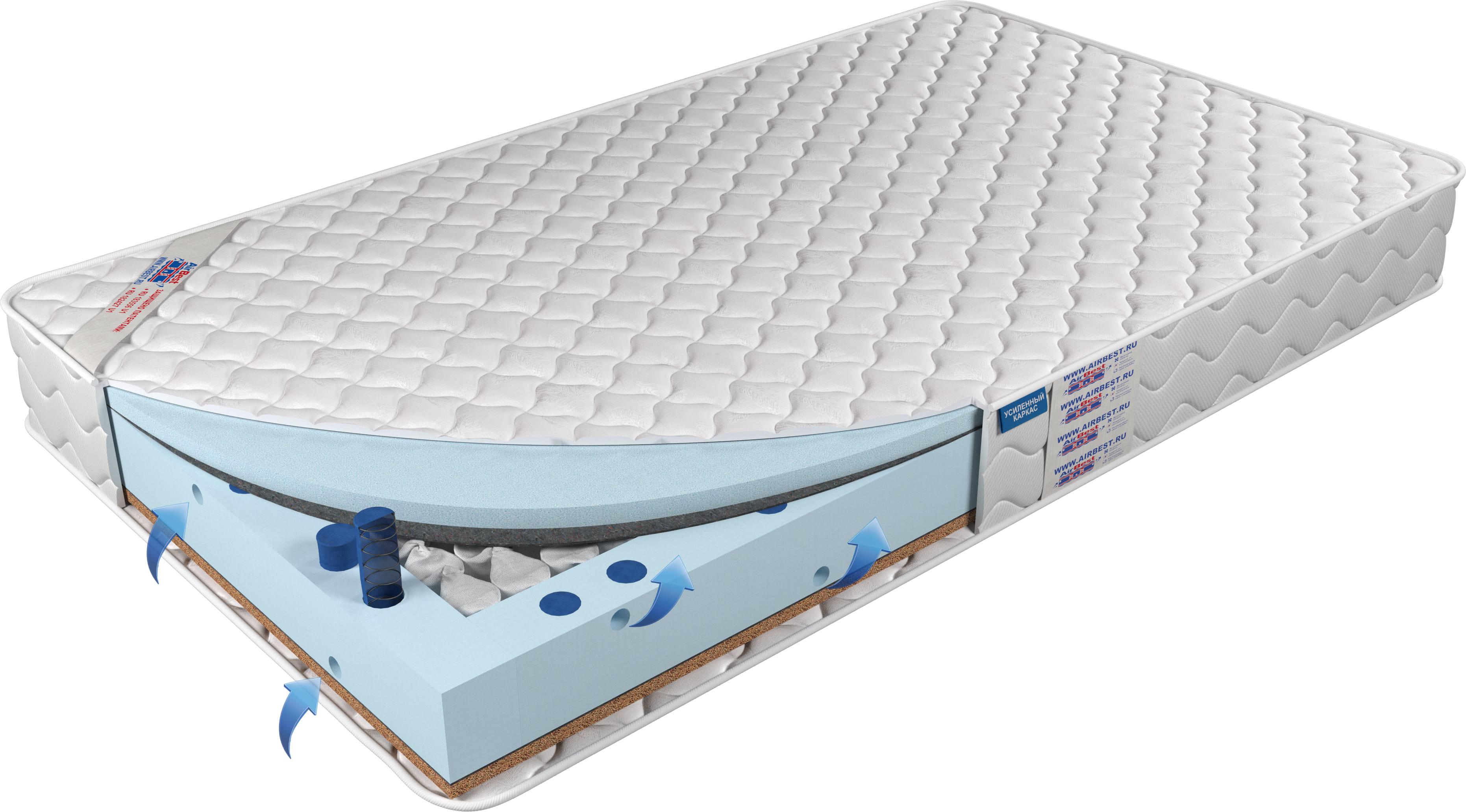 

Матрас Airbest Start-3 TFK 90x200x19, Белый, Матрас Airbest Start 3 TFK
