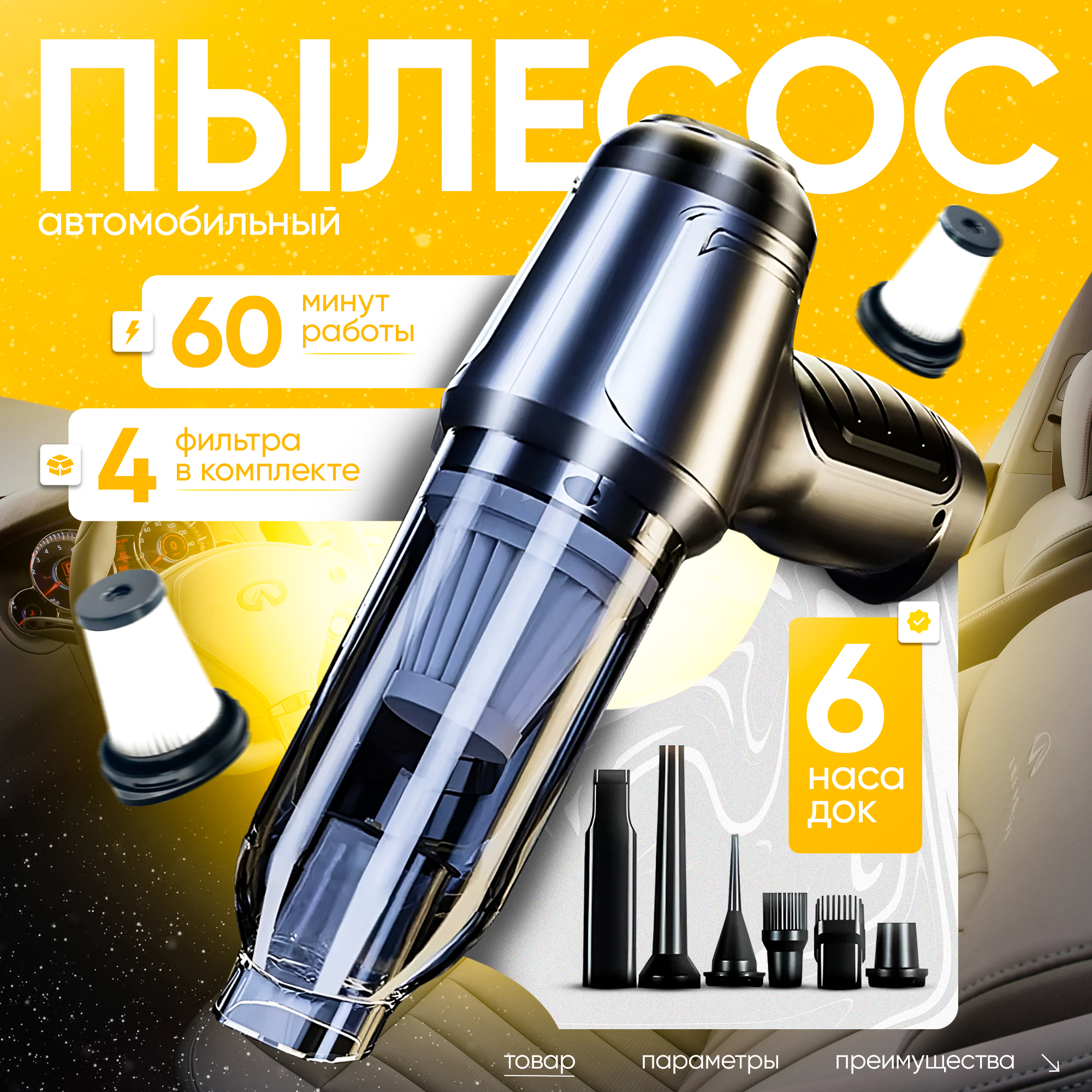 Пылесос для автомобиля NIRO YS-ST6645