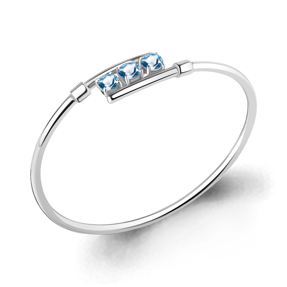 

Браслет из серебра с топазом Aquamarine Aquamarine 7456105_925_р р. 18, 7456105_925_р