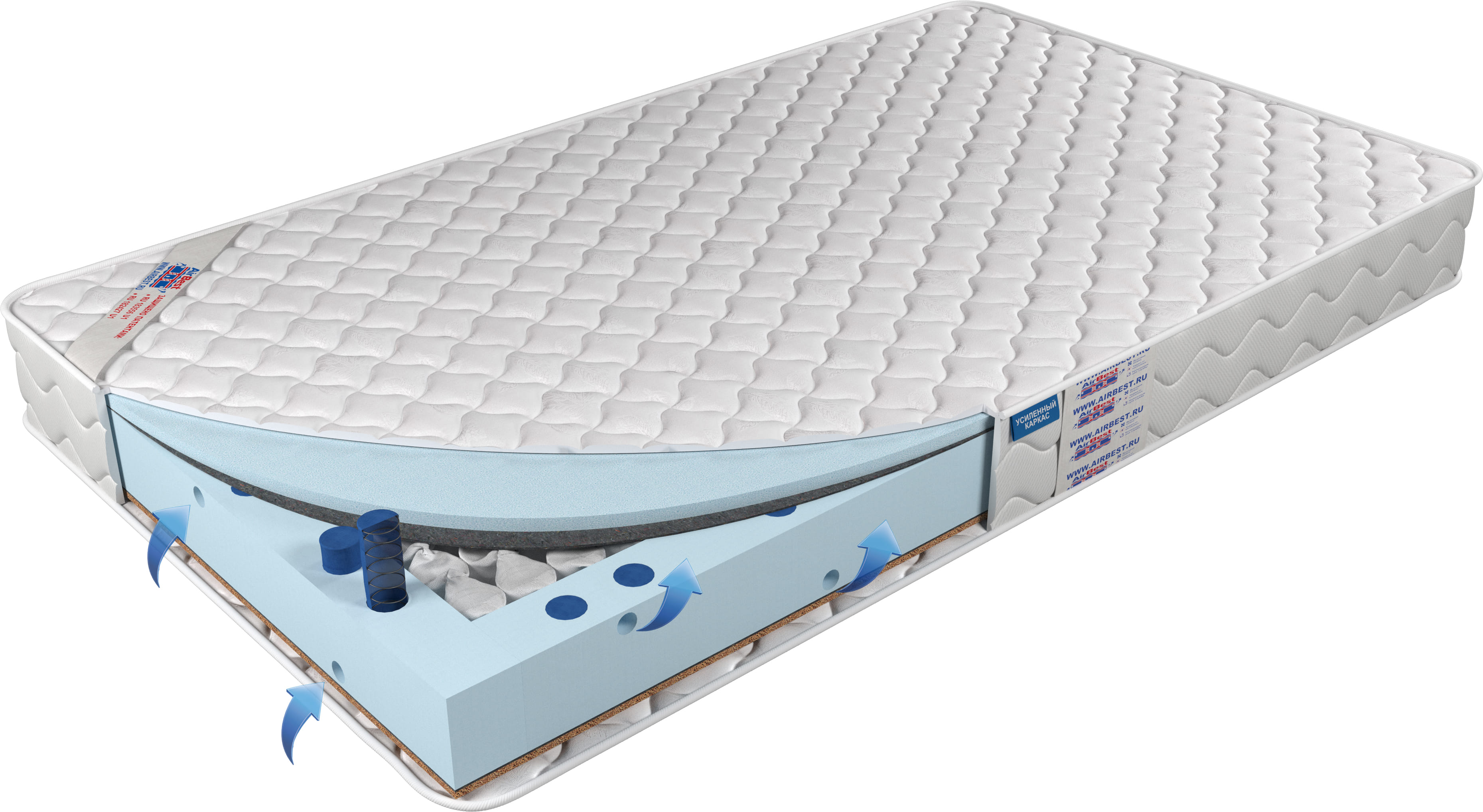 

Матрас Airbest Start-2 TFK 200x190x17, Белый, Матрас Airbest Start 2 TFK