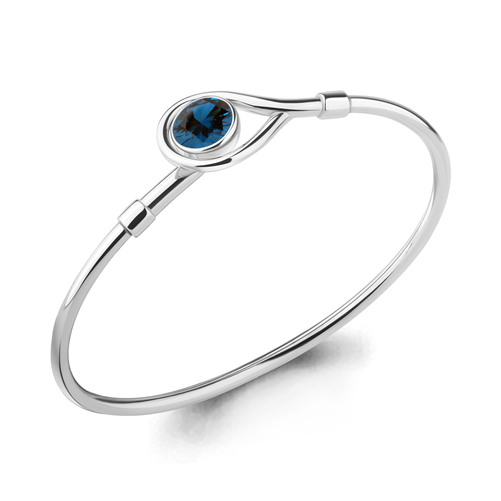 

Браслет из серебра с топазом искусственным Aquamarine Aquamarine 7455693_925_р р. 17, 7455693_925_р