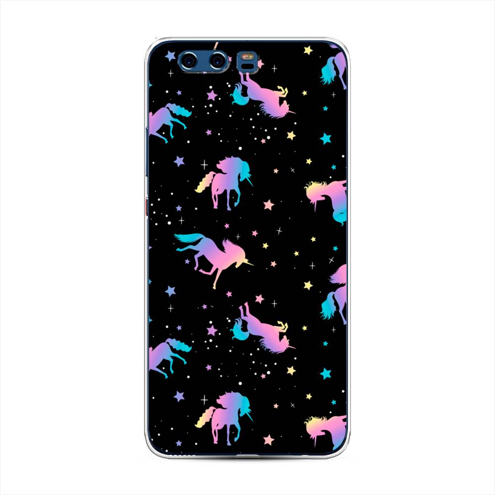

Чехол для Huawei P10 Plus "Единороги градиент", Черный;розовый;голубой, 62350-1