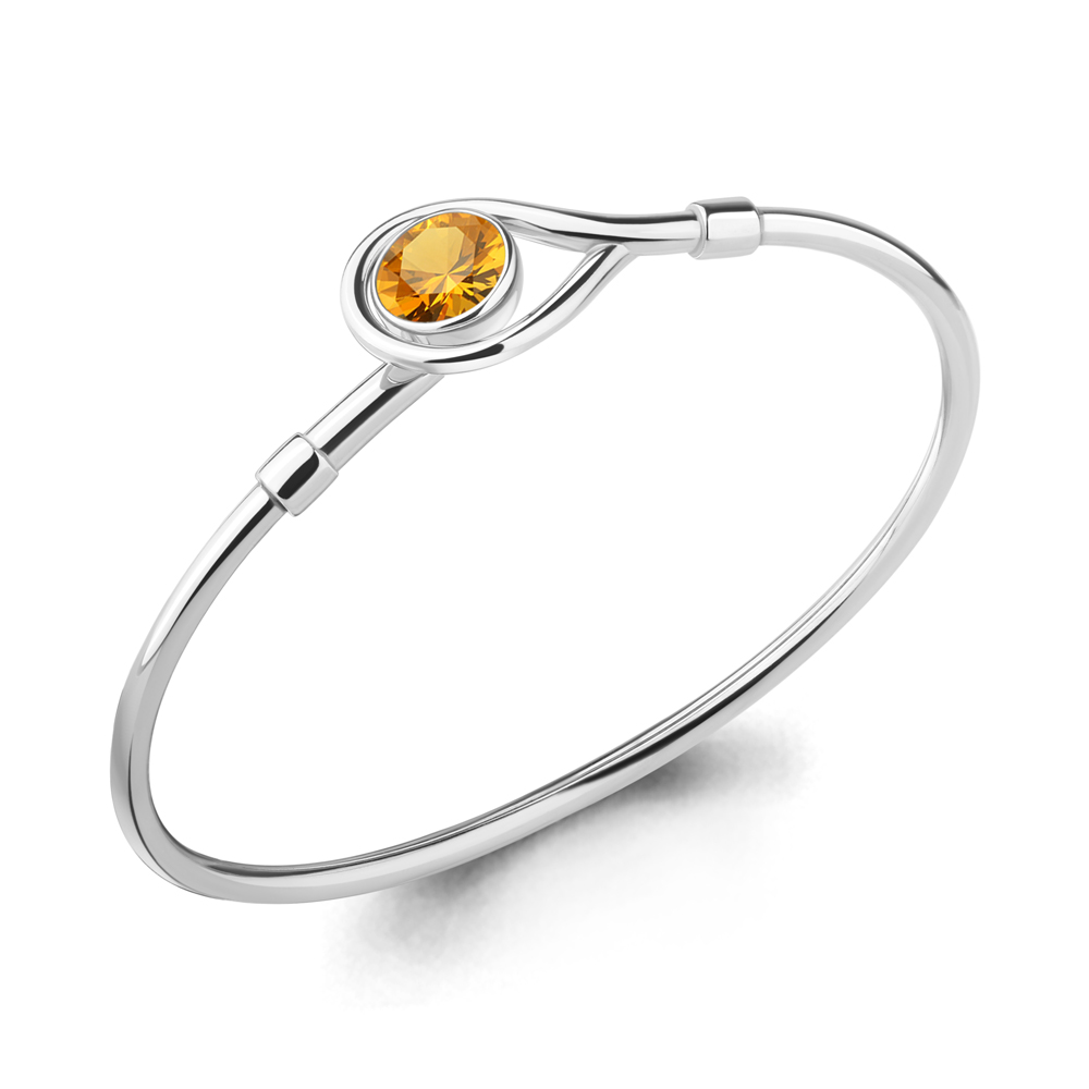 

Браслет из серебра с цитрином р.  Aquamarine 7455606_925_р, 7455606_925_р
