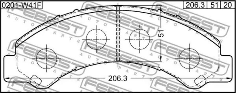 

Тормозные колодки FEBEST передние 0201w41f