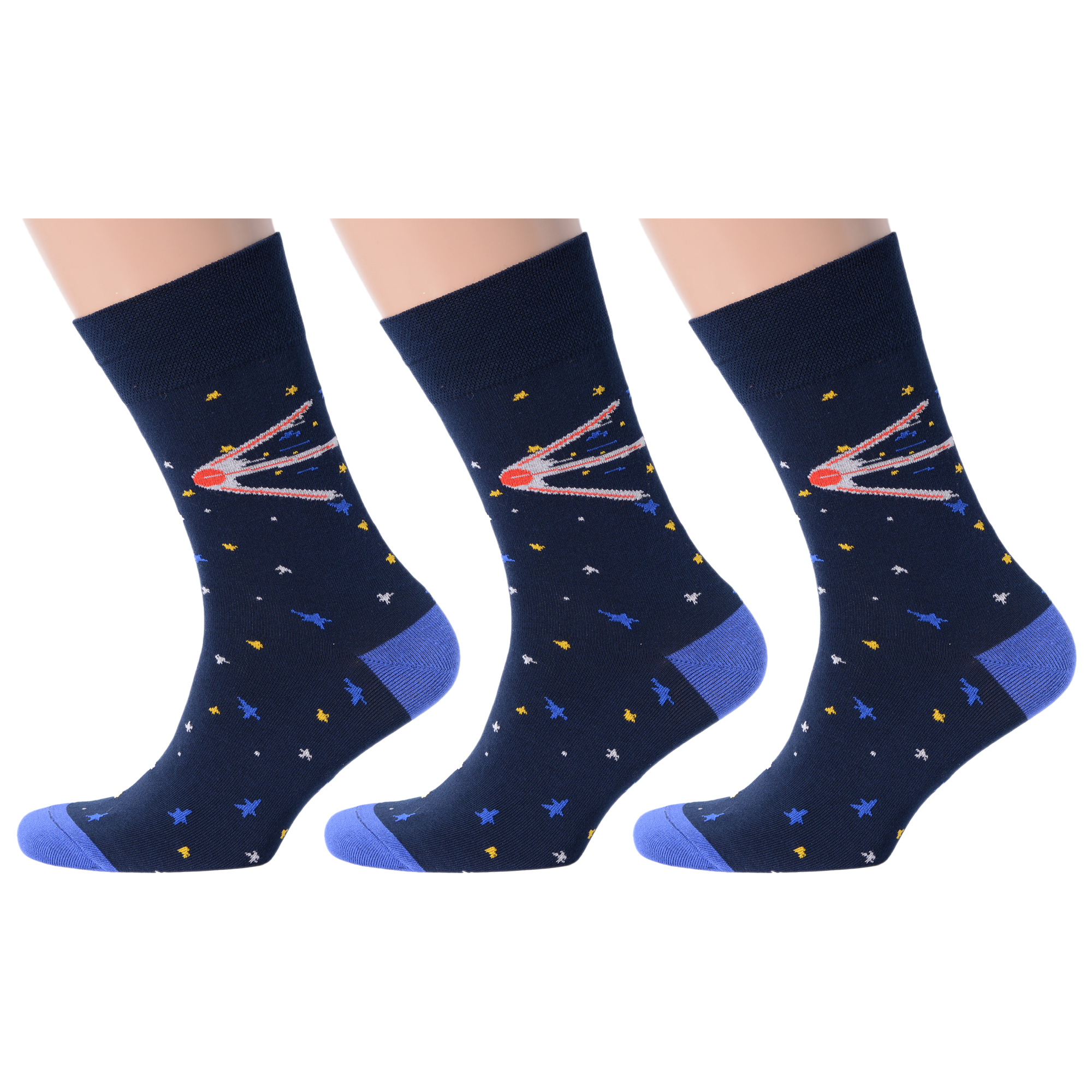 

Комплект носков мужских MoscowSocksClub msk3-М12 синих 29, msk3-М12