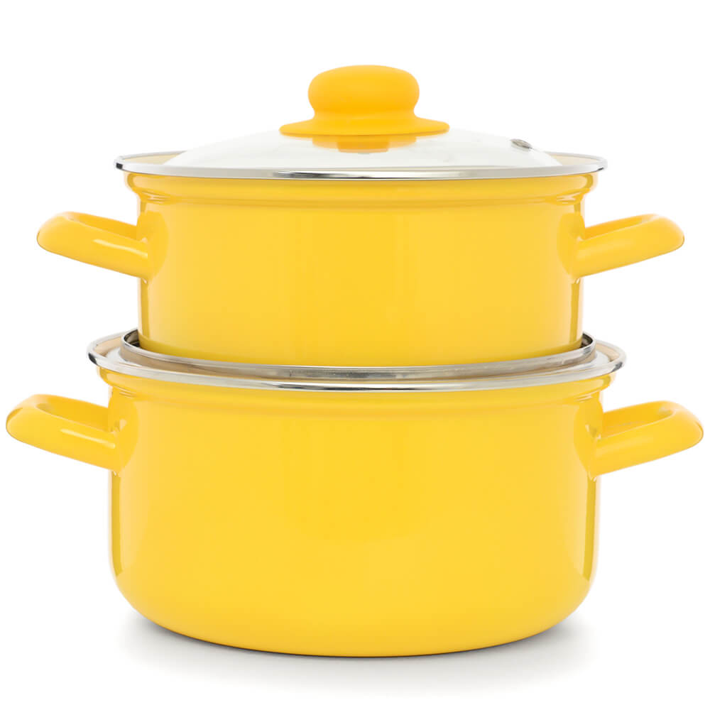фото Набор посуды ярко-желтый цилиндрический 2,0 3,0 л 4 предметов эстет