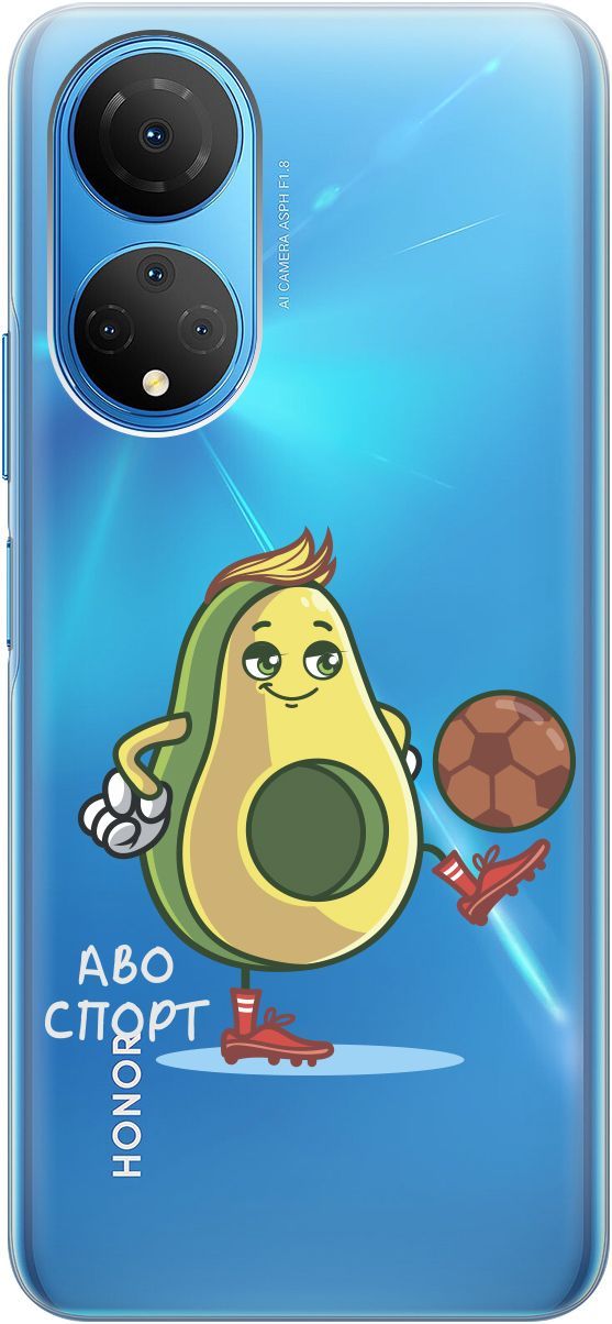 

Силиконовый чехол на Honor X7 "Avo-Sport" прозрачный, Прозрачный;зеленый, 158555