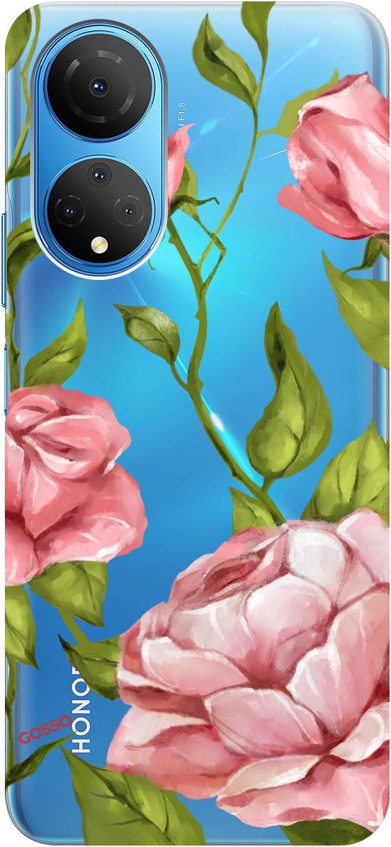 

Силиконовый чехол на Honor X7 "Amazing Roses" прозрачный, Прозрачный;белый, 158555