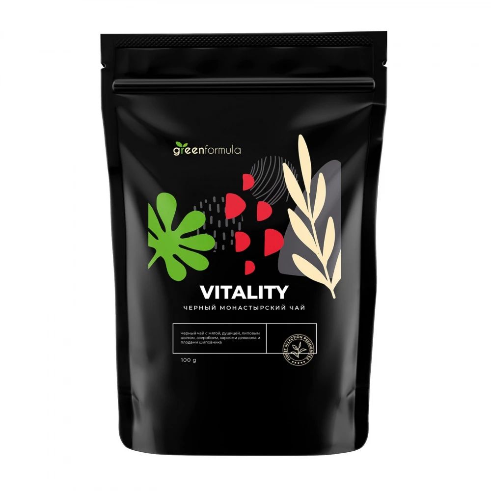 

Чай черный GreenFormula "Монастырский чай Vitality", листвой с добавками, 100 г