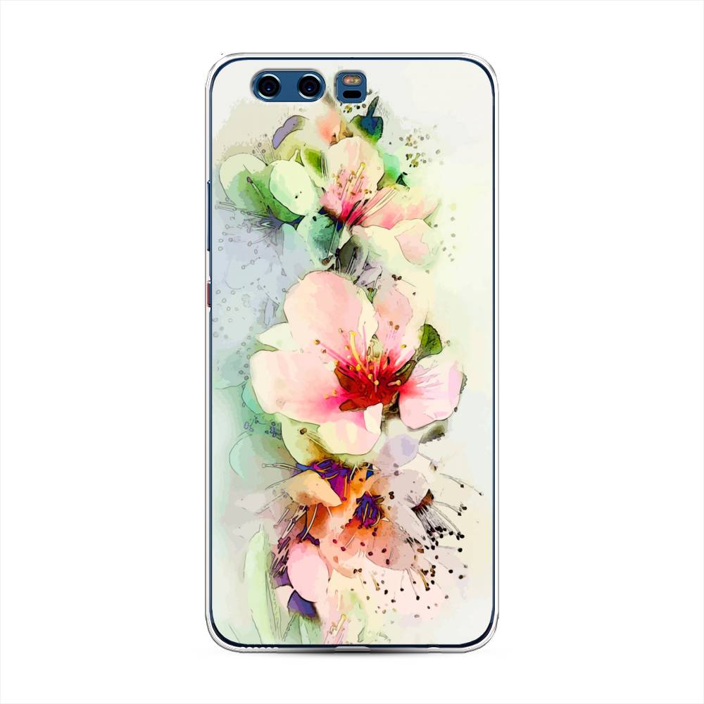 

Чехол для Huawei P10 Plus "Нежные цветы", Зеленый;розовый, 62350-2