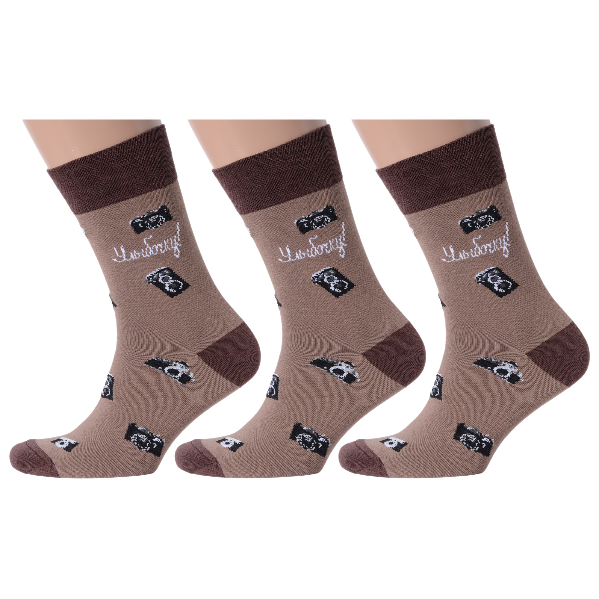 

Комплект носков мужских MoscowSocksClub msk3-М12 коричневых 27, msk3-М12