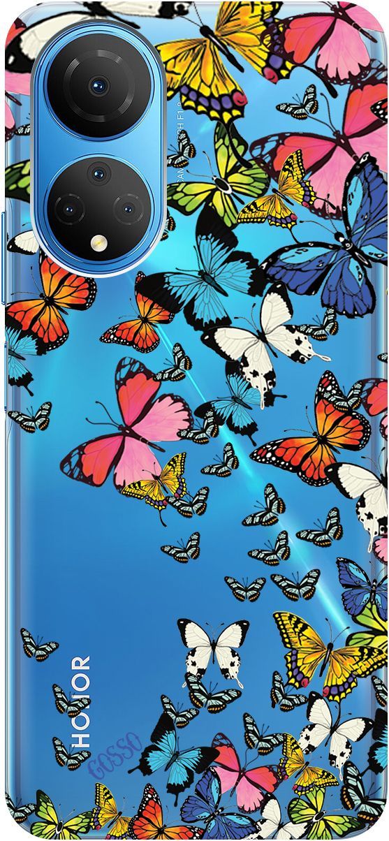 

Силиконовый чехол на Honor X7 "Magic Butterflies" прозрачный, Прозрачный;желтый, 158555