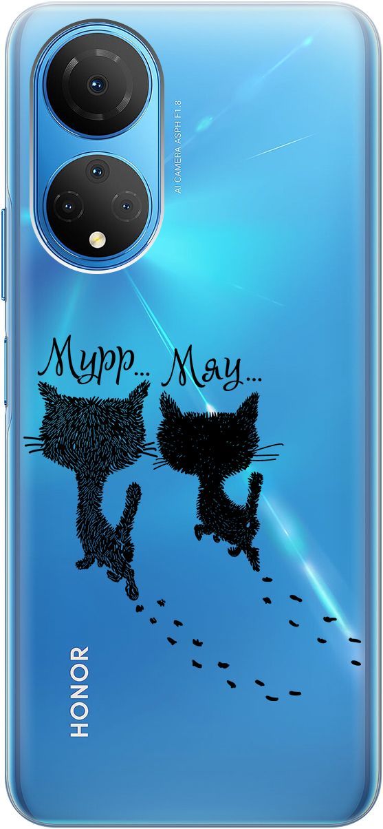 

Силиконовый чехол на Honor X7 "Kittens and trails" прозрачный, Прозрачный;серый, 158555