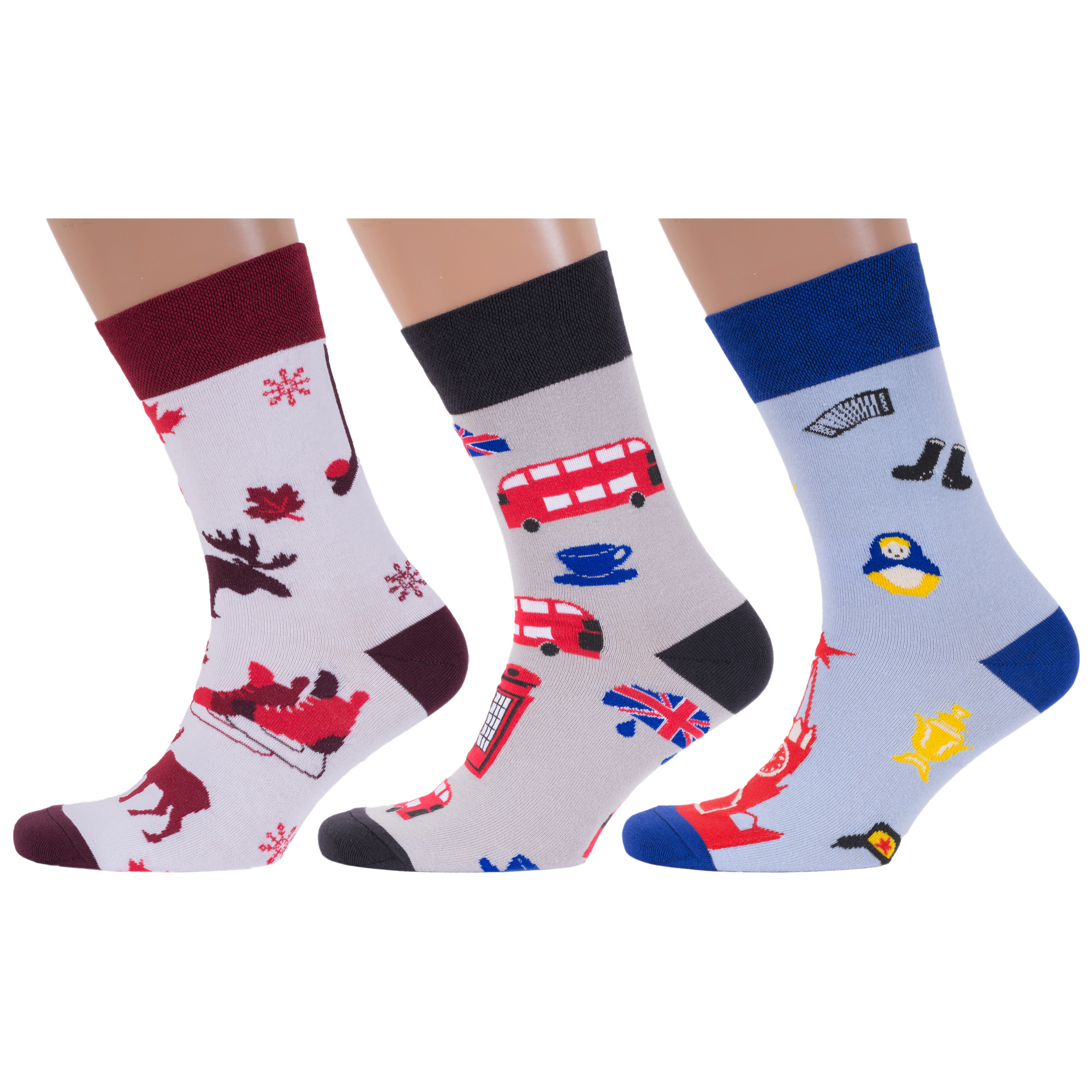 

Комплект носков мужских MoscowSocksClub msk3-М04 разноцветных 25, msk3-М04