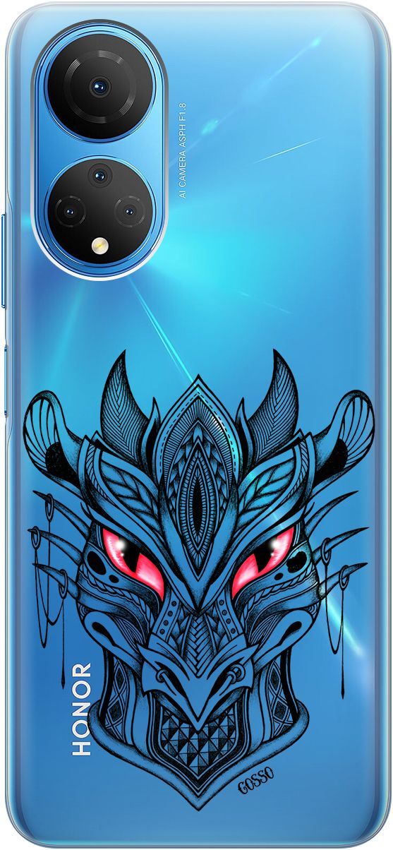 

Силиконовый чехол на Honor X7 "Dragon" прозрачный, Прозрачный;черный, 158555