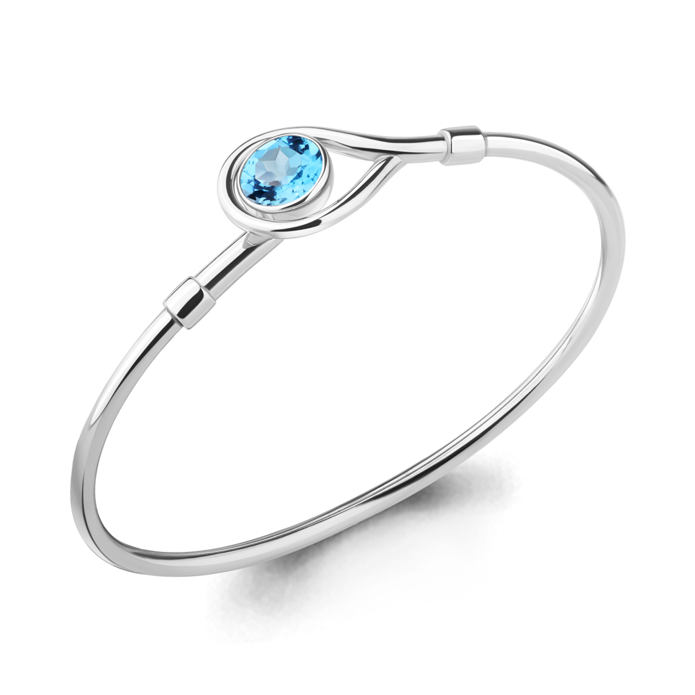 

Браслет из серебра с топазом Aquamarine Aquamarine 7455605_925_р р. 18, 7455605_925_р