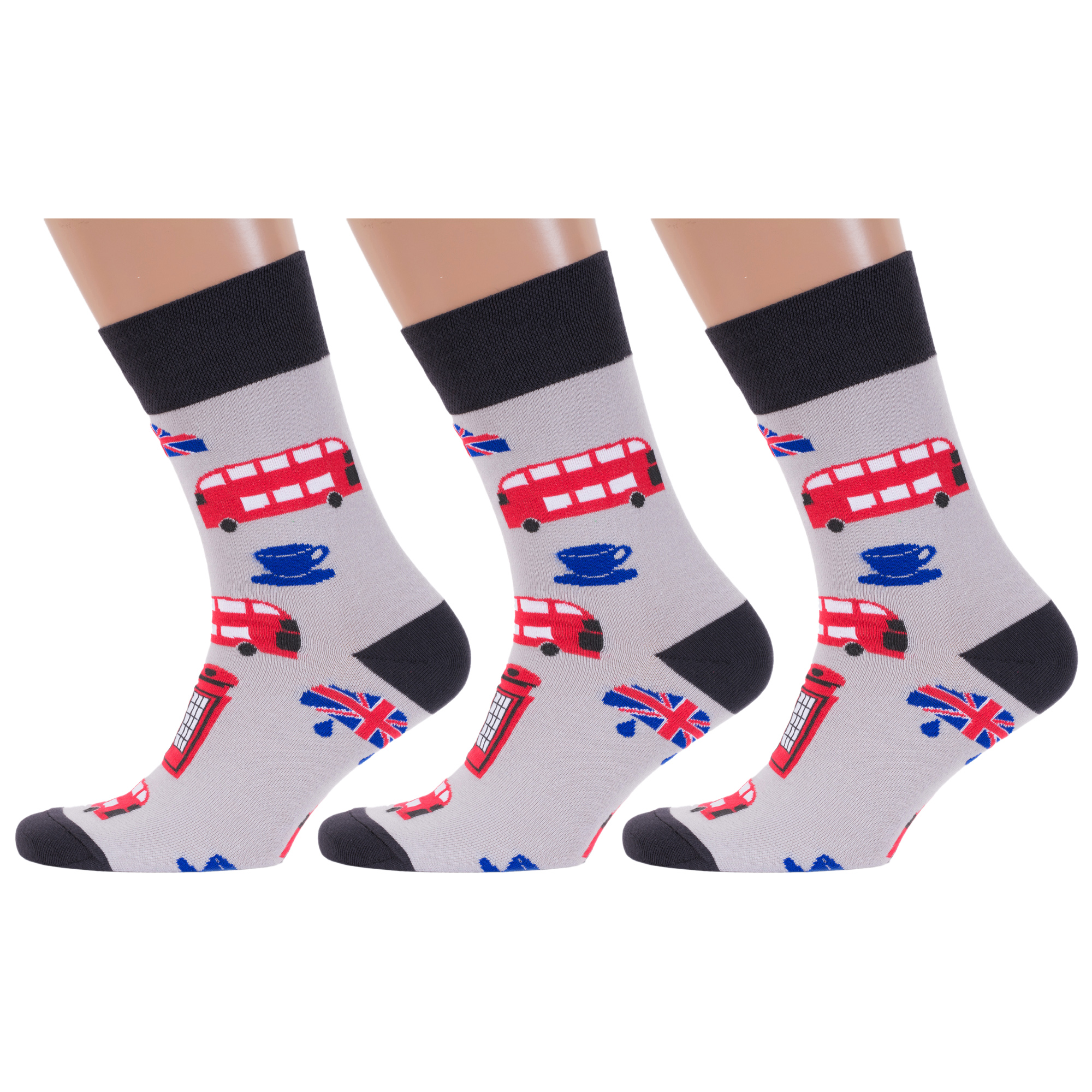 

Комплект носков мужских MoscowSocksClub msk3-М04 серых 29, Серый, msk3-М04
