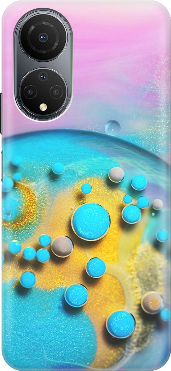 

Силиконовый чехол на Honor X7 "Цветные капли", Голубой;оранжевый, 158538