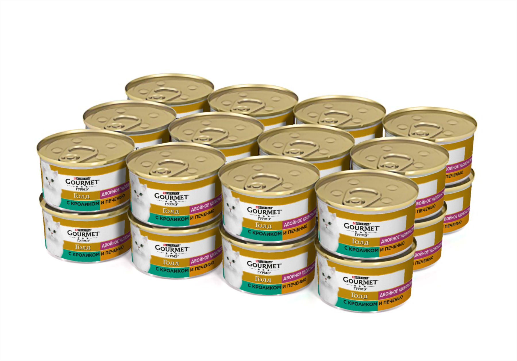 

Консервы для кошек Gourmet Gold, кролик, печень, 24шт, 85г, Gold