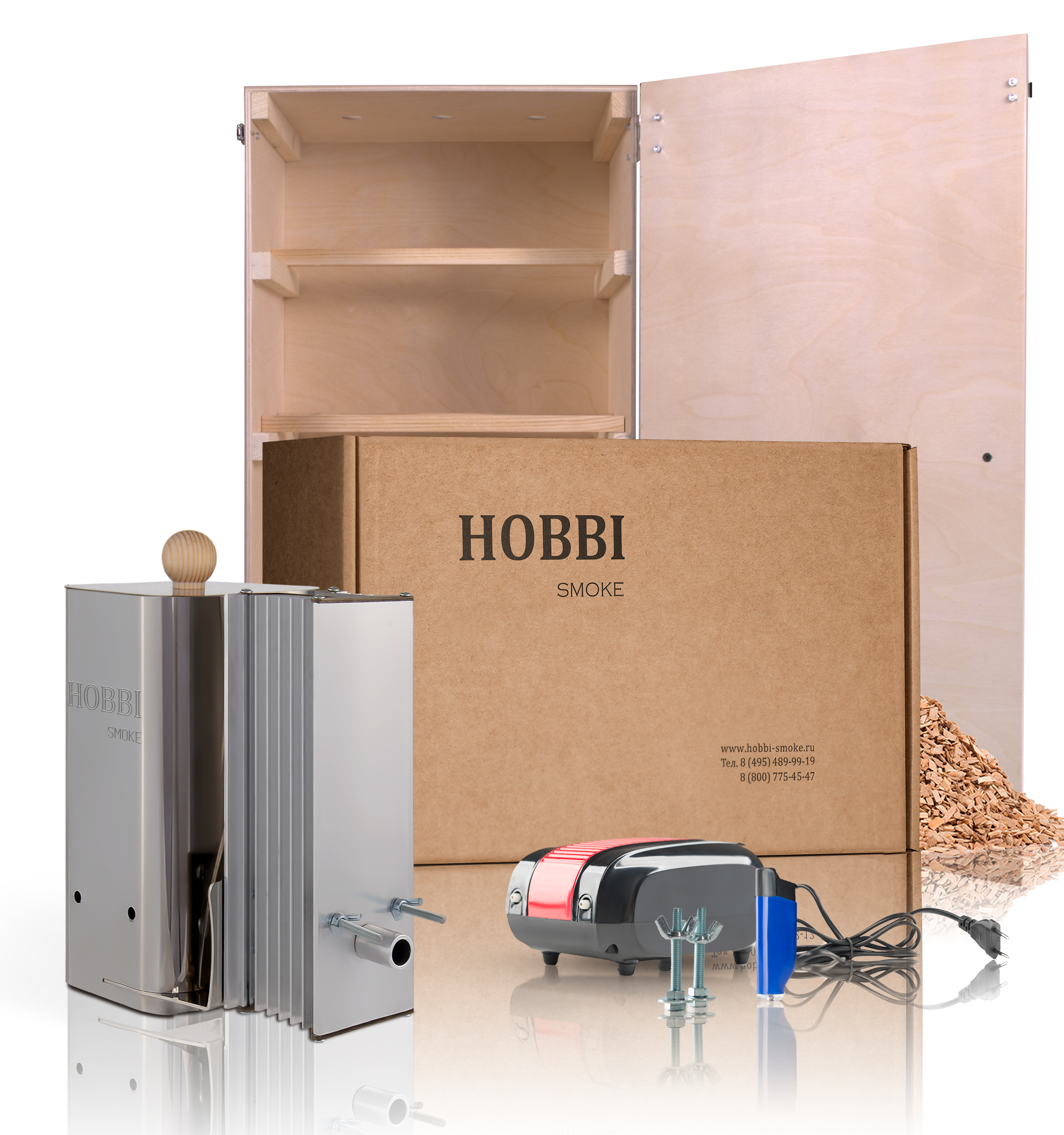 Дымогенератор для холодного копчения Hobbi Smoke 2.0+ с деревянной емкостью