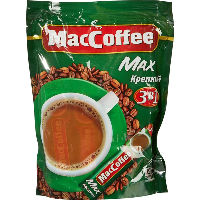 Кофе MacCoffee 3 в 1 макс strong, 20 пакетиков по 16 г