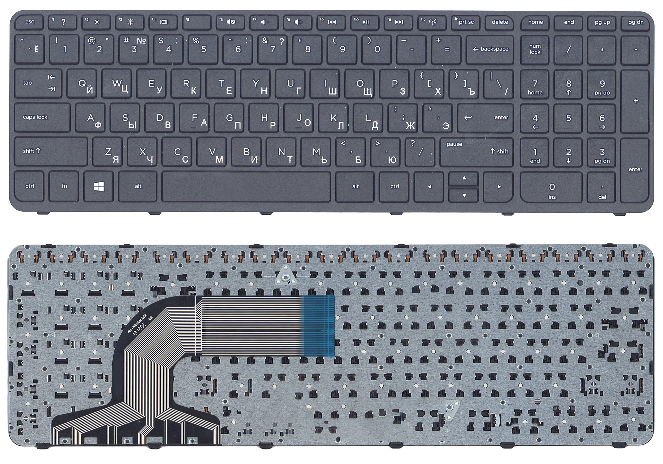 

Клавиатура для ноутбука HP Pavilion 15-e черная с рамкой