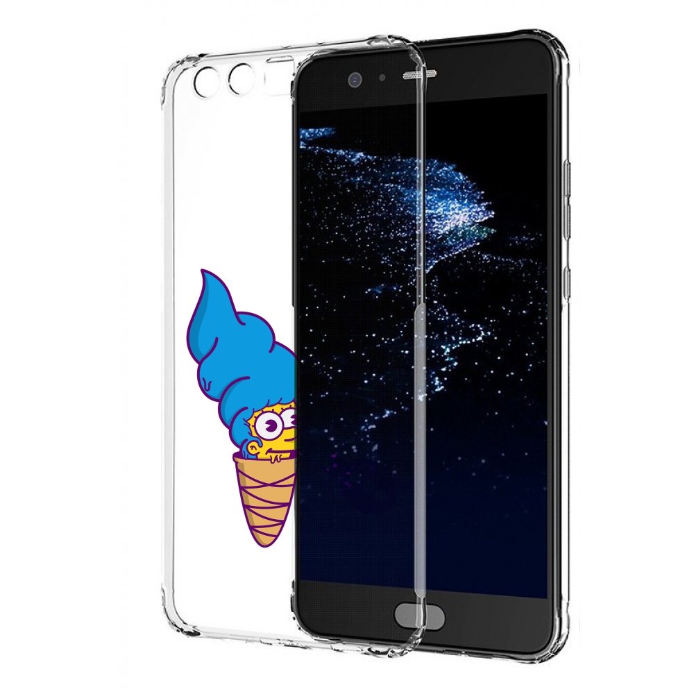 

Чехол бампер MyPads Мардж-рожок для Huawei P10 Plus противоударный, Прозрачный, Tocco