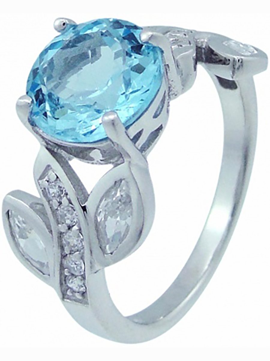 

Кольцо из серебра р. 19 Balex Jewellery 1405937305, топаз\фианит, 1405937305