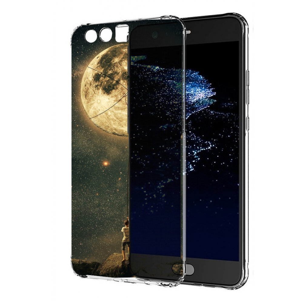 

Чехол бампер MyPads Луна-светит для Huawei P10 Plus противоударный, Прозрачный, Tocco