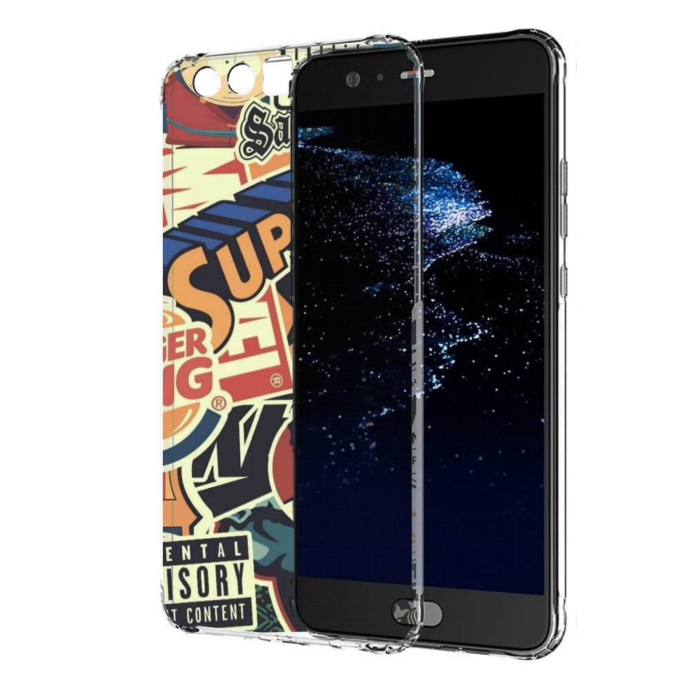 

Чехол бампер MyPads Лейблы-на-постере для Huawei P10 Plus против, Прозрачный, Tocco