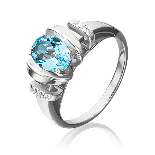 

Кольцо из белого золота с топазом р.18.5 PLATINA jewelry 01-5315-00-201-1120-57, 01-5315-00-201-1120-57