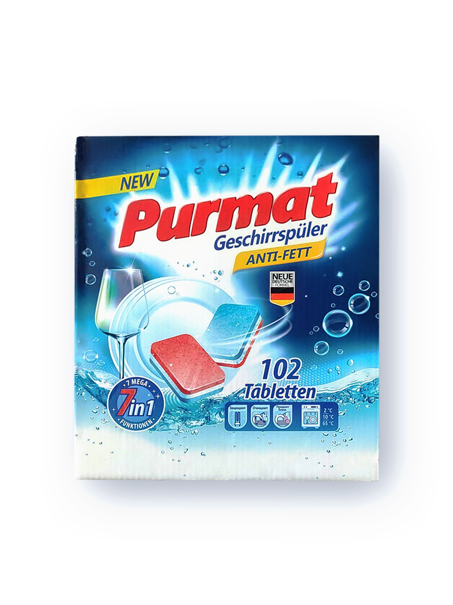 фото Таблетки для посудомоечной машины purmat 102 шт