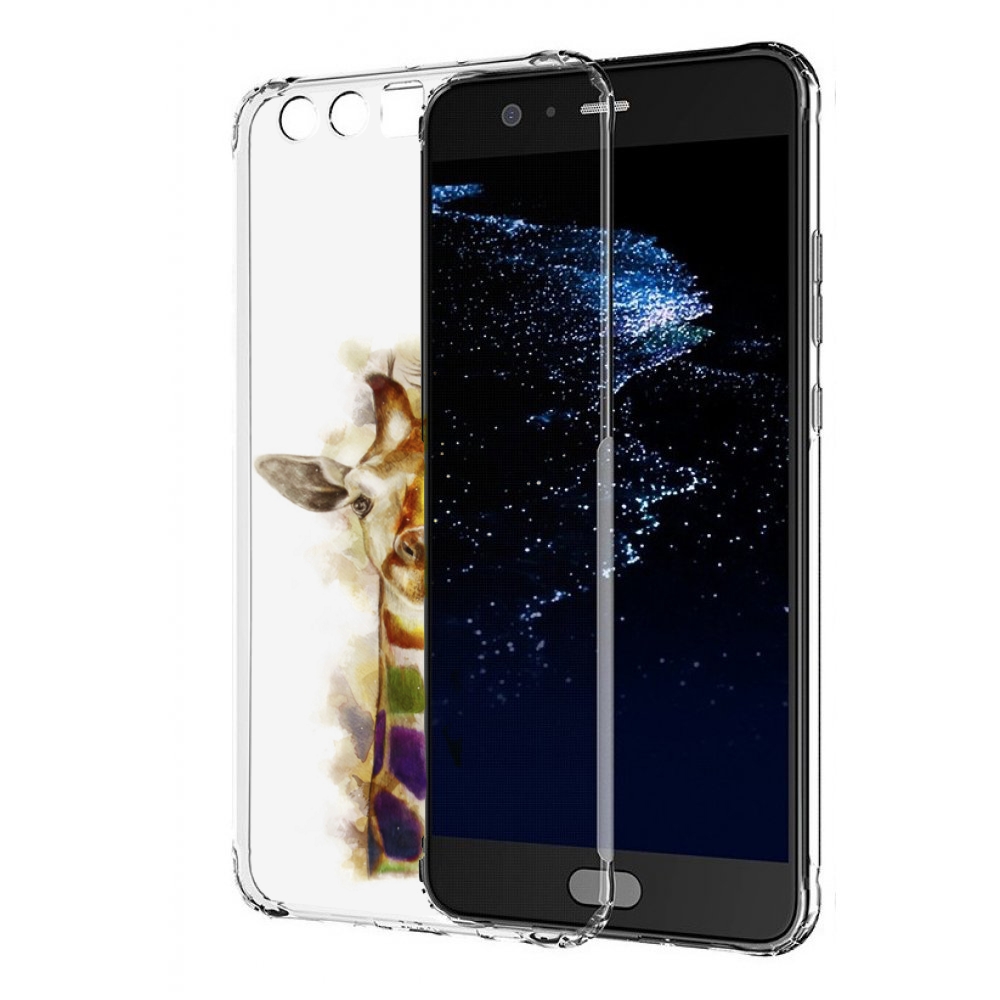 

Чехол бампер MyPads Красочный жираф для Huawei P10 Plus противоу, Прозрачный, Tocco