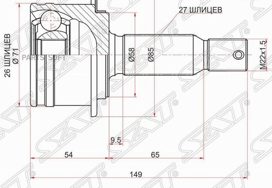 

Шрус наружный rr mitsubishi outlander cw# 06-12/peugeot 4007 07-12/citroen c-crosser 07-12
