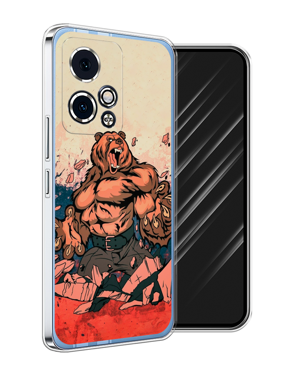 

Чехол Awog на Honor 90 GT "Медведь с флагом РФ", Коричневый;синий;красный, 6123450-1