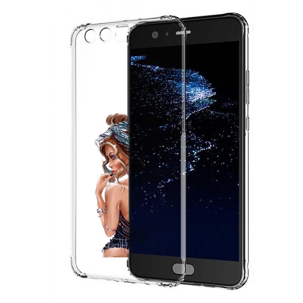 

Чехол бампер MyPads Красивая-дама женский для Huawei P10 Plus пр, Прозрачный, Tocco