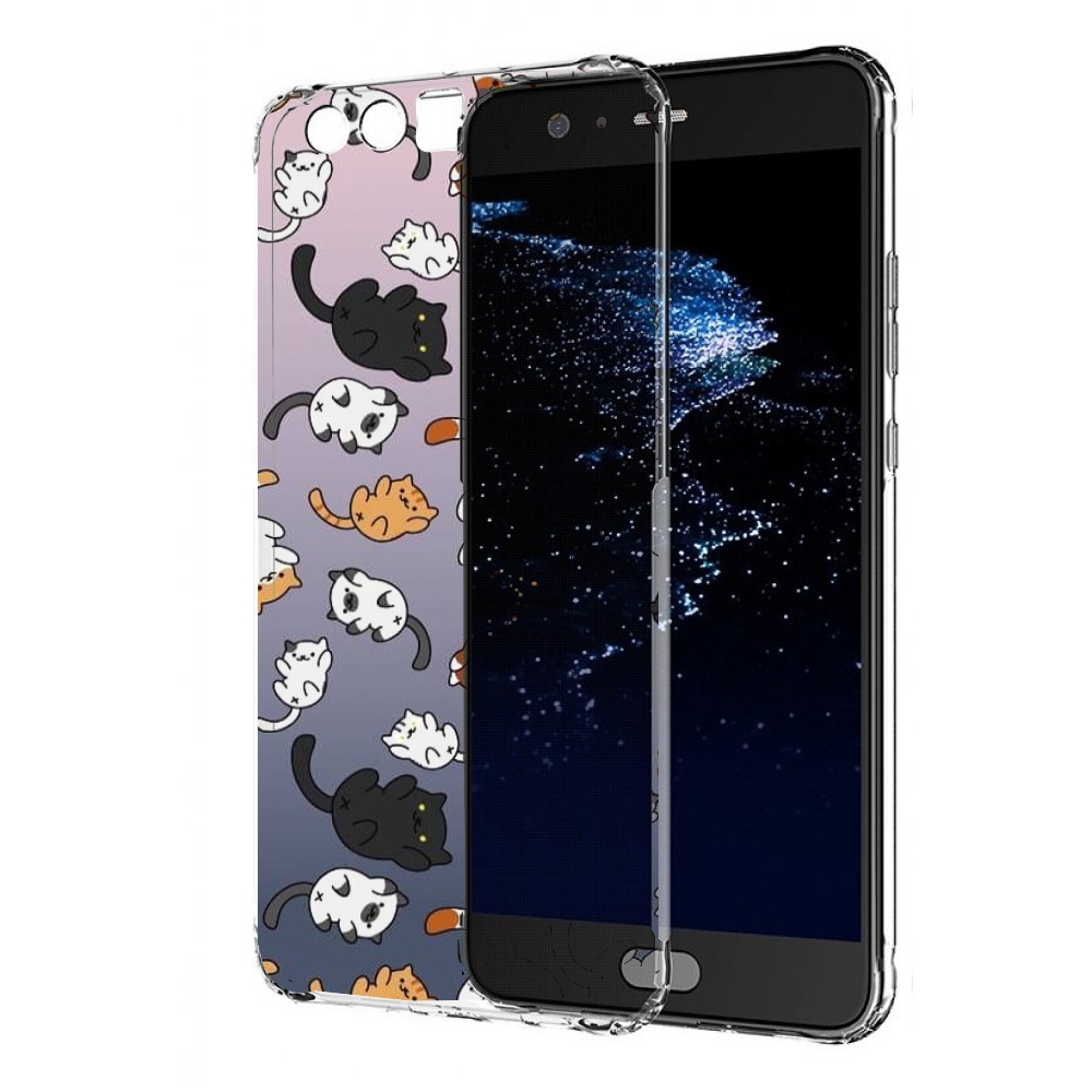 

Чехол бампер MyPads Котики-летают для Huawei P10 Plus противоуда, Прозрачный, Tocco