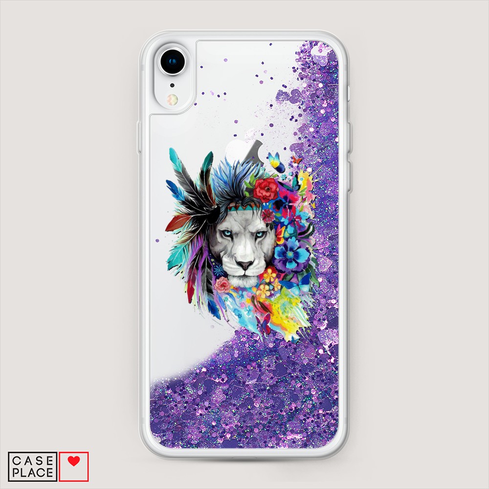 

Жидкий чехол с блестками "Гавайский лев" на Apple iPhone XR (10R), 12092-1