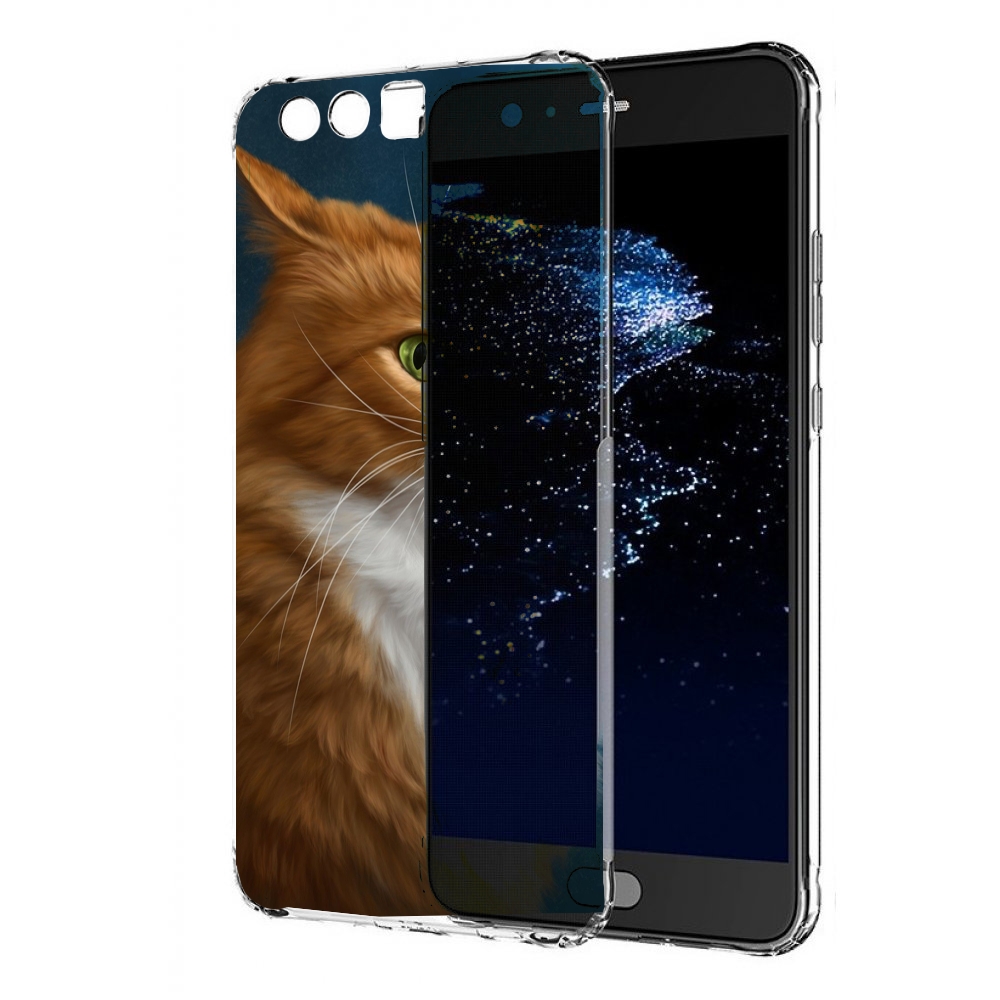 Чехол бампер MyPads Кот-и-мышь для Huawei P10 Plus противоударный