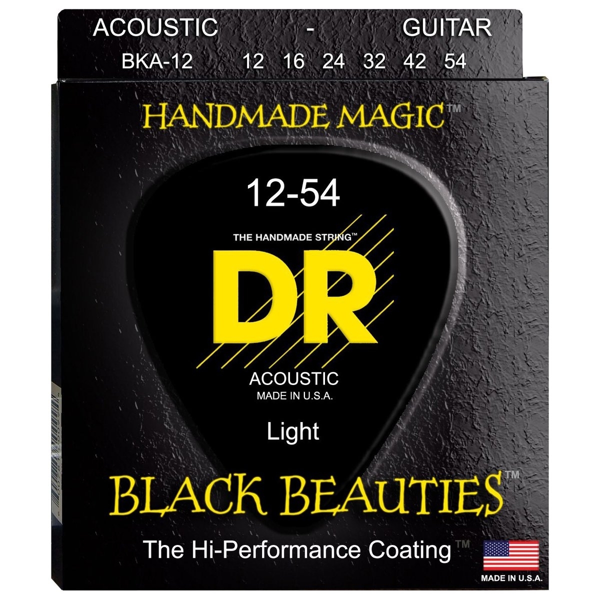 фото Струны для акустической гитары dr string bka-12 black beauties