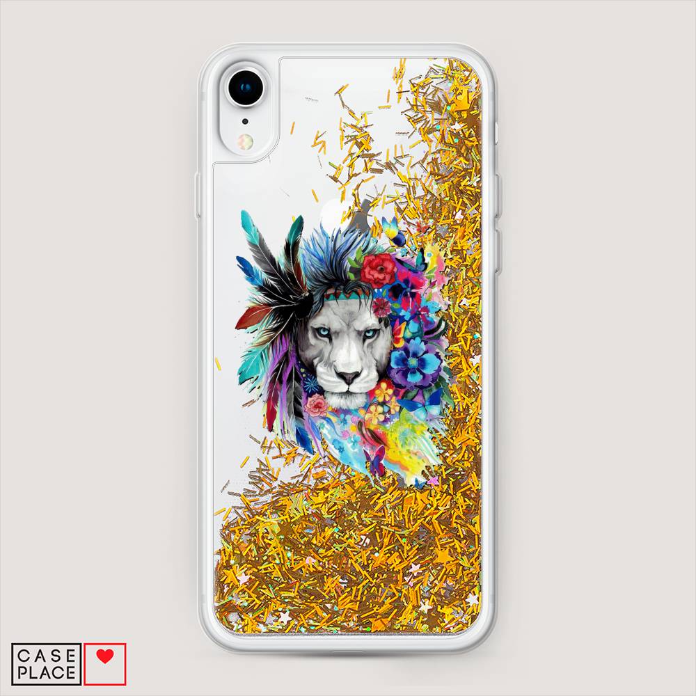 

Жидкий чехол с блестками "Гавайский лев" на Apple iPhone XR (10R), 12090-1