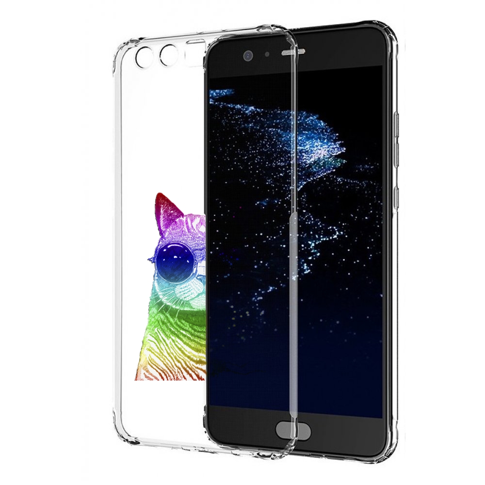Чехол бампер MyPads Кот в очках для Huawei P10 Plus противоударный