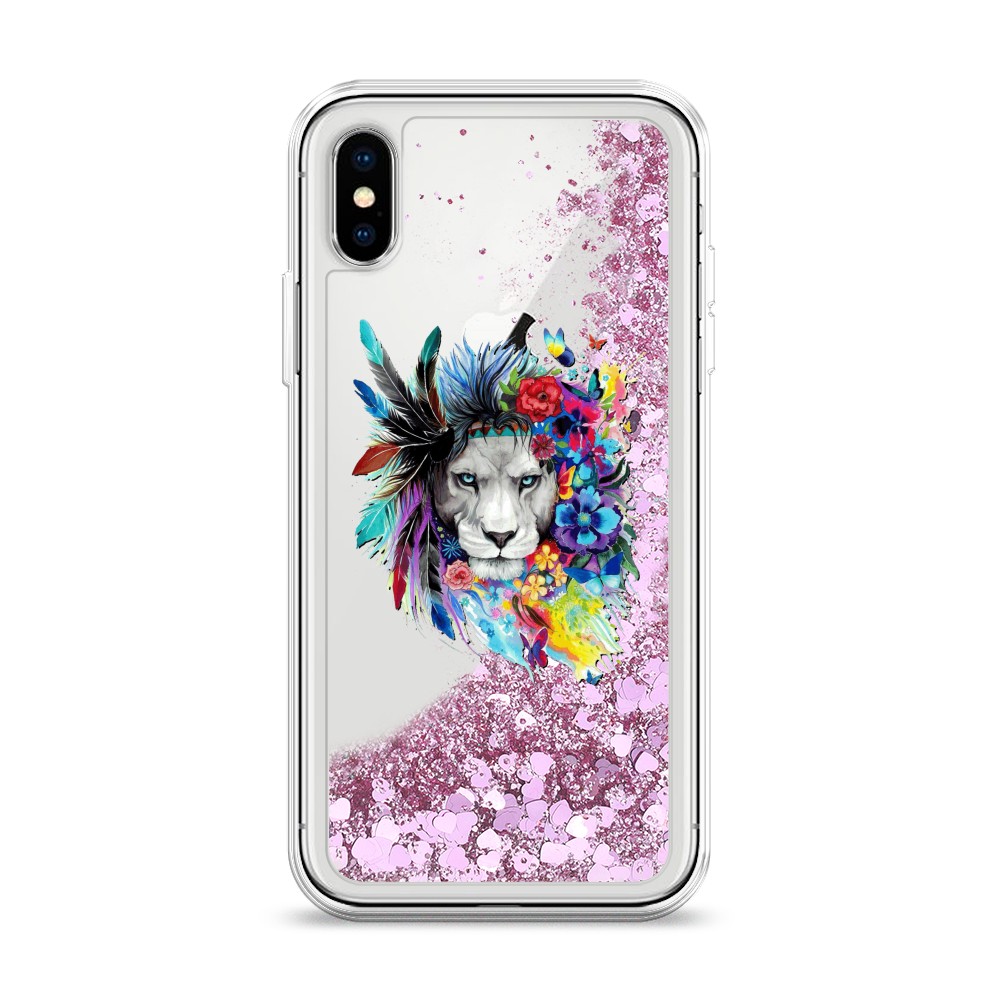 

Жидкий чехол с блестками "Гавайский лев" на Apple iPhone X (10), 11094-1