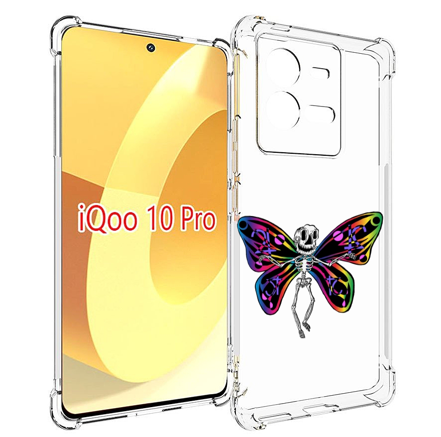 

Чехол MyPads эффект бабочки для Vivo iQOO 10 Pro, Прозрачный, Tocco