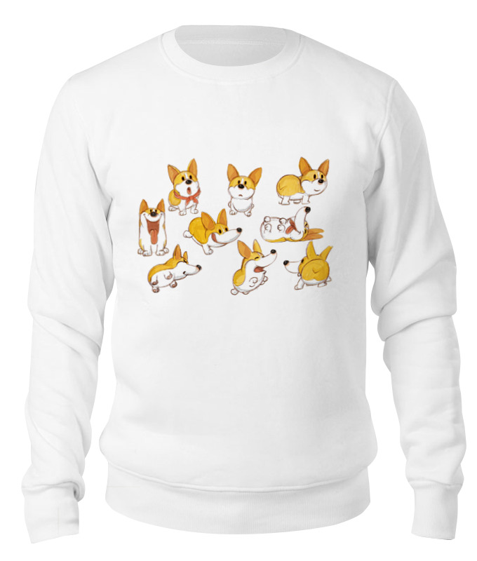 

Свитшот унисекс Printio Корги собака белый XS, Корги собака