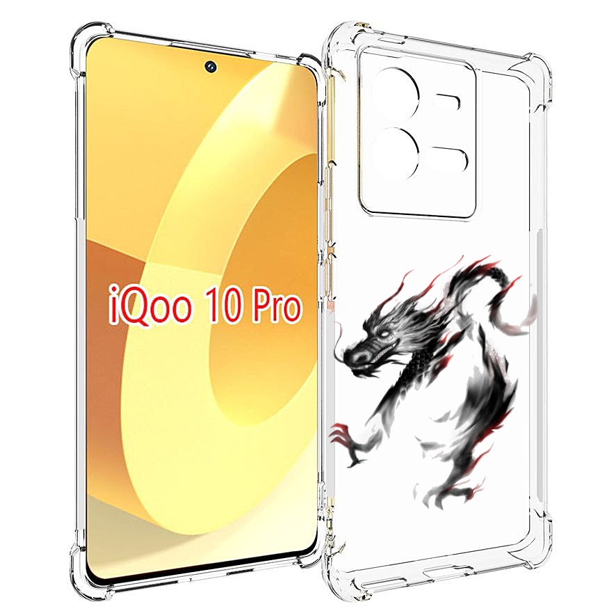 

Чехол MyPads черный дракон для Vivo iQOO 10 Pro, Прозрачный, Tocco